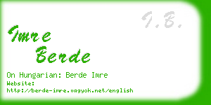 imre berde business card